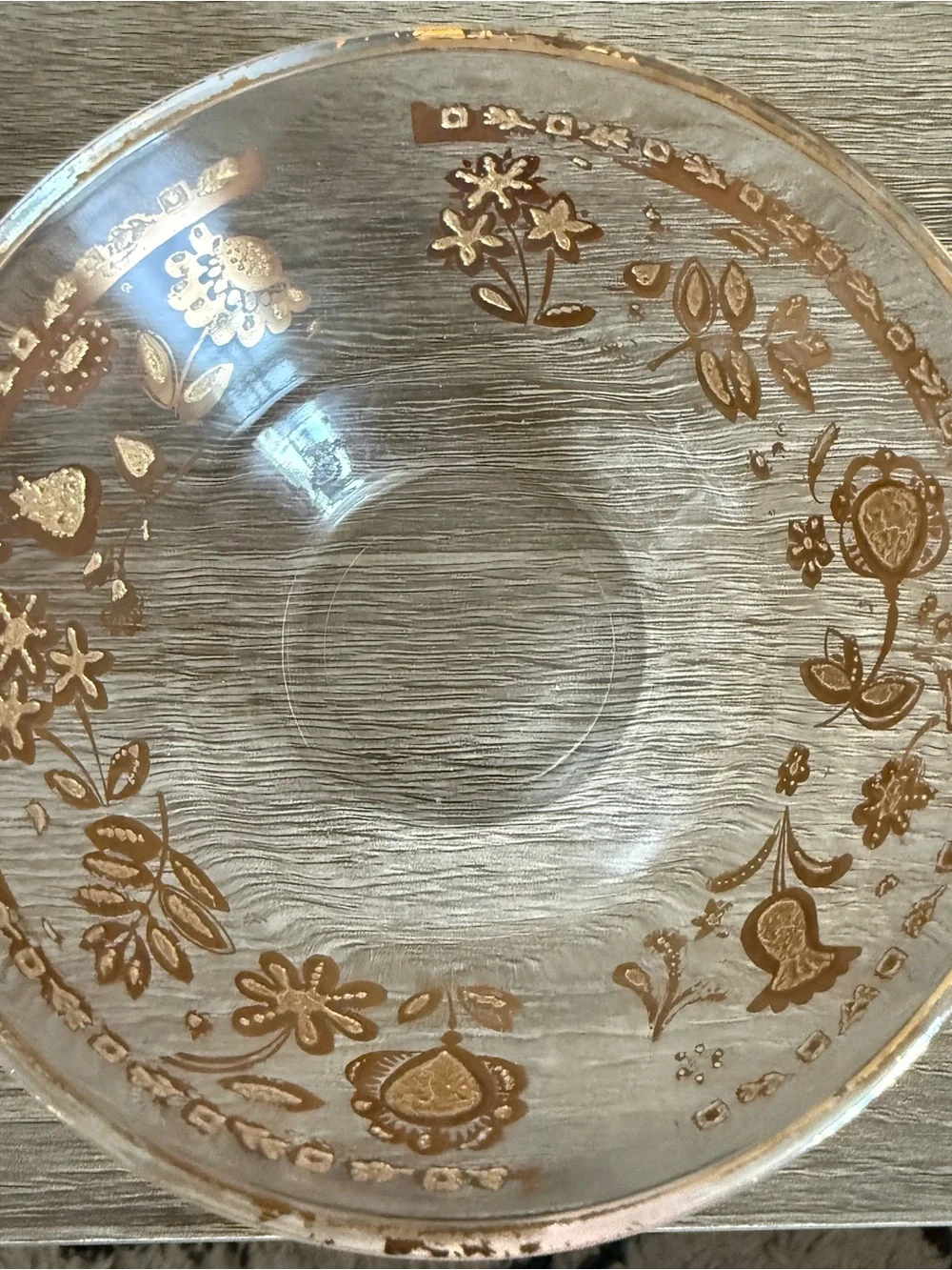 Vintage 22k gold Chantilly Clear Glass- set of 3